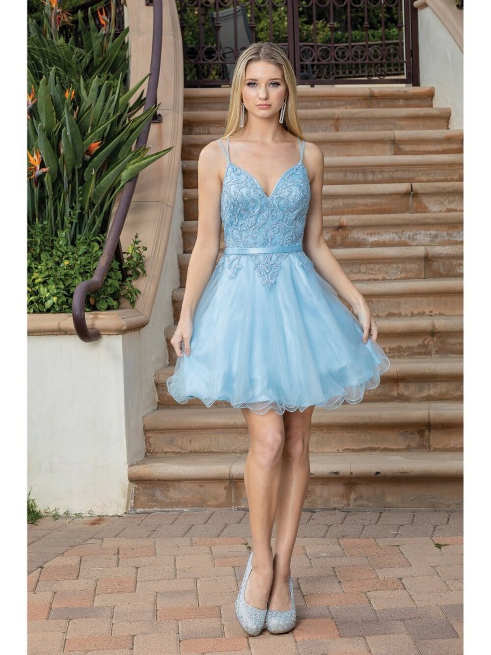 NEW BAHAMA-BLUE Evening Gown Floor Length Formal Elegant Stunning 3315